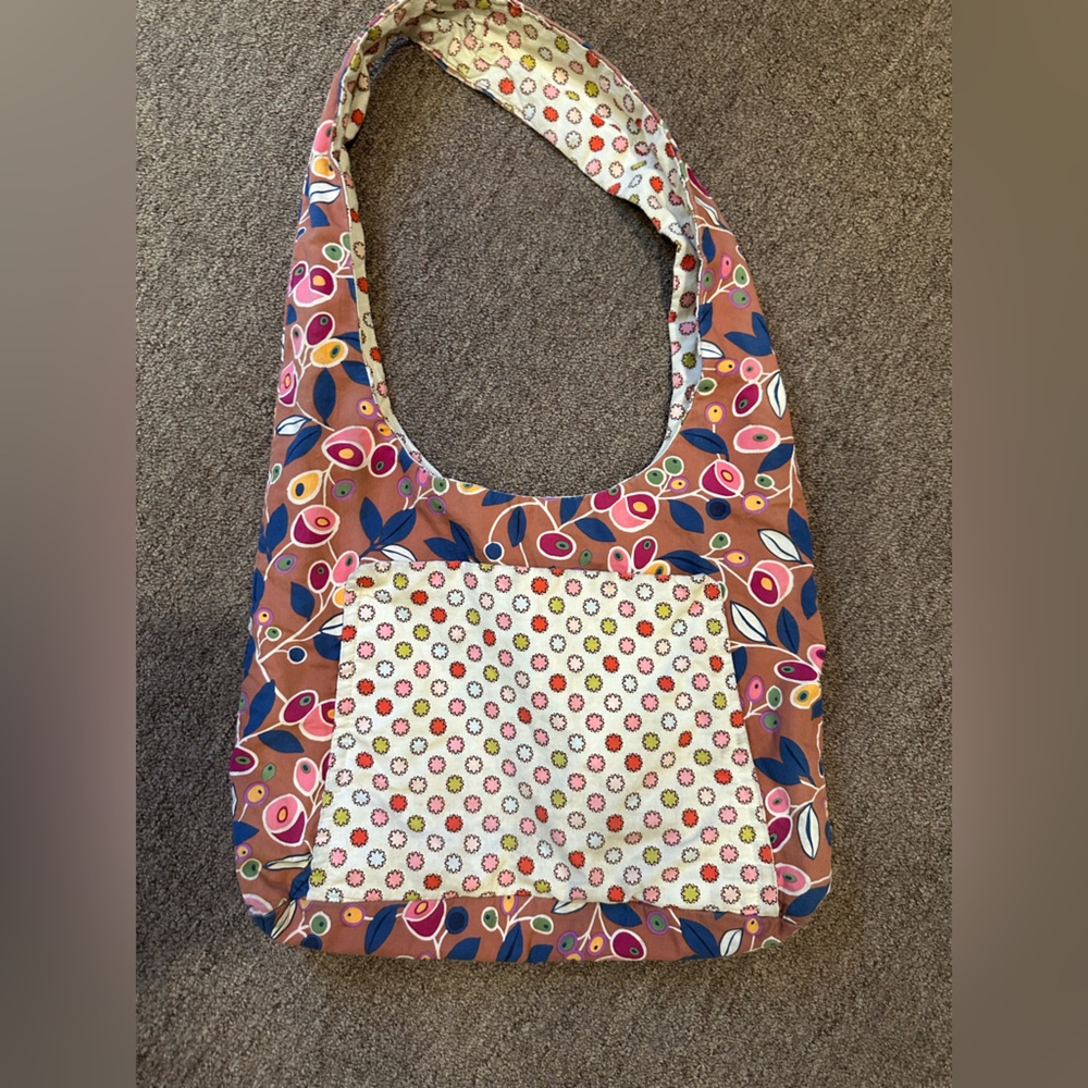 Ooak floral Sling bag Reversible handmade print purse cottagecore